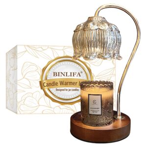 binlifa candle warmer lamp, dimmable candle warmer with timer, electric candle melt warmer compatible with large jar candles