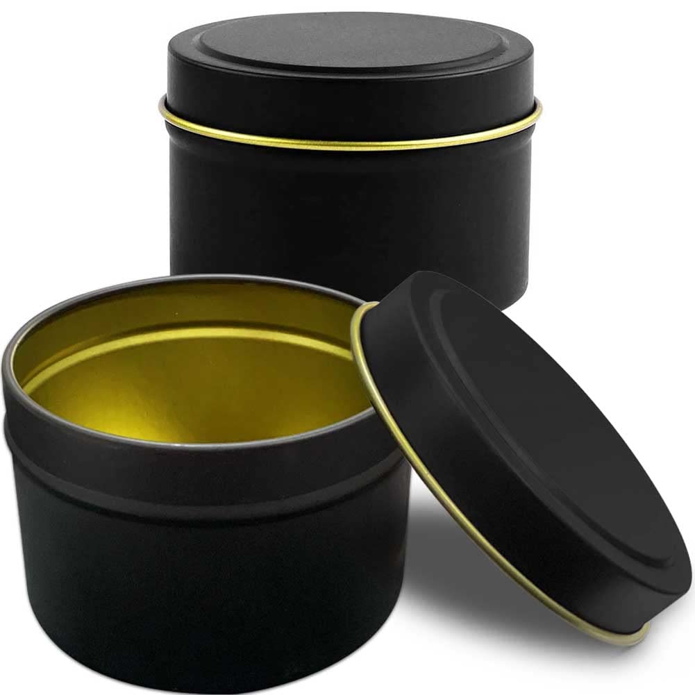 Bunhut Candle Tins,24 Pack 5oz Candle Tins for Making Candles,Bulk Candle Jars with Lids,Candle Containers for DIY Candle Making,Black Candle Tins,Empty Candle Jars for Making Candles (Black-5 oz)