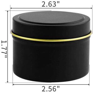 Bunhut Candle Tins,24 Pack 5oz Candle Tins for Making Candles,Bulk Candle Jars with Lids,Candle Containers for DIY Candle Making,Black Candle Tins,Empty Candle Jars for Making Candles (Black-5 oz)