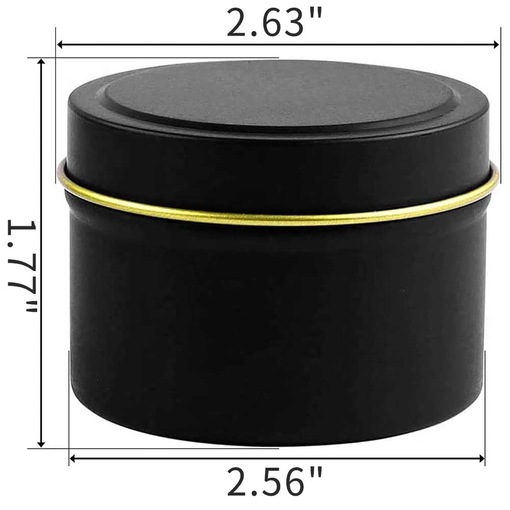 Bunhut Candle Tins,24 Pack 5oz Candle Tins for Making Candles,Bulk Candle Jars with Lids,Candle Containers for DIY Candle Making,Black Candle Tins,Empty Candle Jars for Making Candles (Black-5 oz)