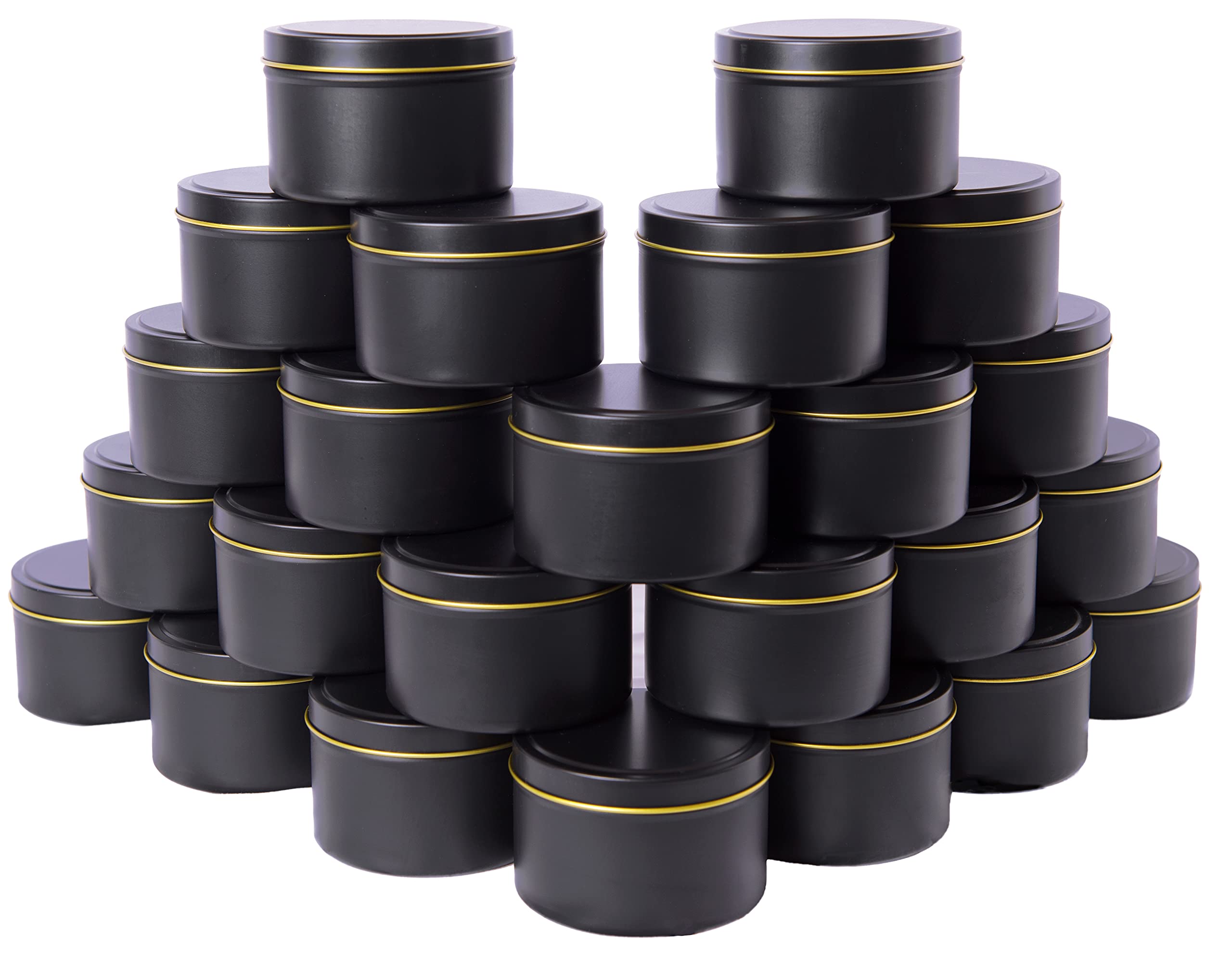 Edamame Candle Tin 24 Pcs,8oz,Candle Containers,Candle Jars for Candle Making,Arts&Crafts,Storage&More -Black