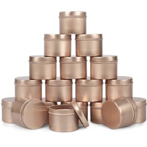 dingpai candle tin 18 pcs, 4oz candle containers, candle jars for diy candle making, light gold color, arts & crafts, storage and holiday gifts