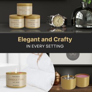 TRUE CANDLE 24x Premium Gold Candle tin 8 oz | The Original Edgeless Cylinder | Matte Finish Outside and Inside | Premium Candle containers & The Ideal Candle tins for Making Candles