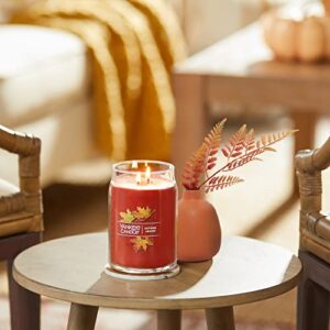 Yankee Candle Autumn Leaves Scented, Signature 20oz Large Jar 2-Wick Candle, Over 60 Hours of Burn Time