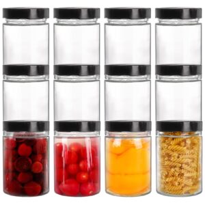 Dicunoy 12 Pack Glass Candle Jars with Lids, 17 oz Large Candle Containers for Candle Making, Thick Cylinder Empty Votive Candle Holders, Mason Storage Containers for Dry Food, Powder