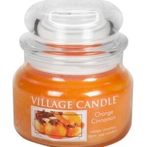 Village Candle Orange Cinnamon 11 oz Glass Jar Scented Candle, Small