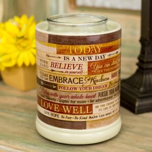 Elanze Designs Today Aspire Change The World Wood Look Stoneware Electric Jar Candle Warmer