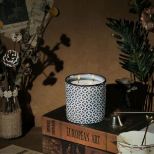 Nostalgic Ceramic Jar Candles, Long-Lasting Scented Candles, 3 Cotton Wicks, Perfect for Bedroom, Kitchen, Bath, Apple Cinnamon & Clove