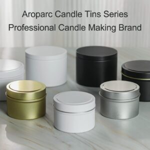 Aroparc Candle Tins 8oz with Lids, 24 Pack Seamless Bulk Candle Containers for Candle Making Supplies Wholesale Empty Candle Jars - Black