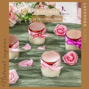 Jutom 48 Pack Mini Mason Jar Candles 4 oz Small Lavender Scented Wax Candles Bulk for Wedding Valentine Baby Shower Party Favors Aromatherapy Candles for Home Meditation(Rose Gold Lid)