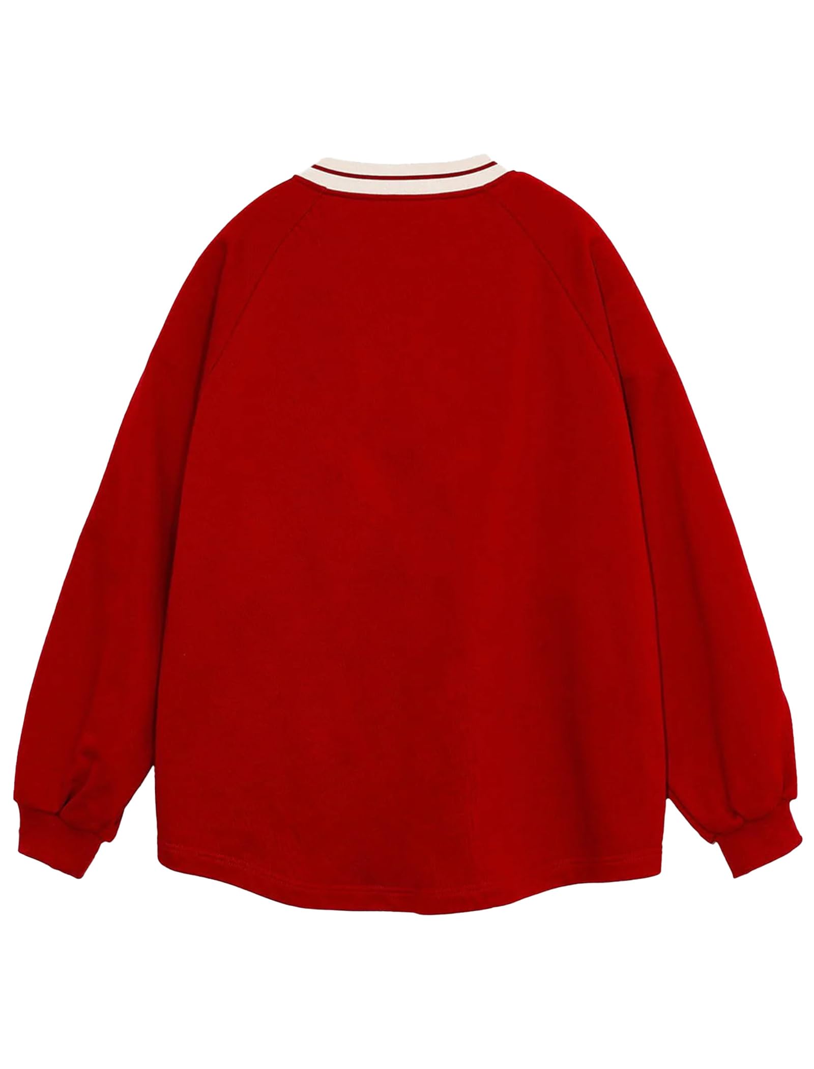 Aelfric Eden Oversized Crewneck Sweatshirts for Women Red Vintage Graphic Pullover Loose Fit Streetwear Long Sleeve Top