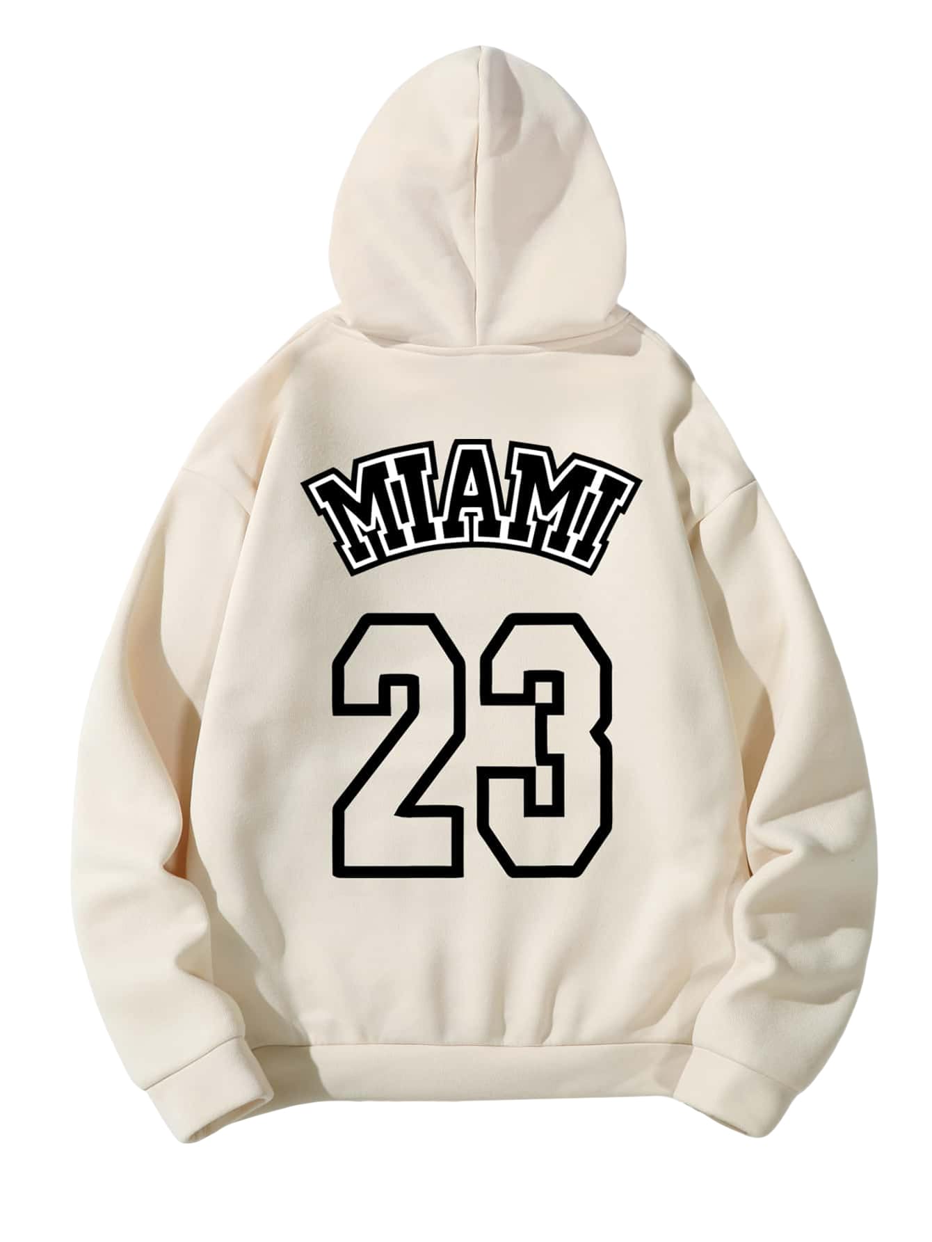 SHENHE Men's Letter Print Casual Long Sleeve Drawstring Pullover Hoodie Sweatshirt Apricot L