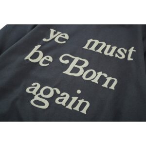 DONCARE Ye Must Be Born Again Hoodie Men's West Creativity Sweatshirt Black