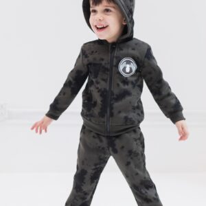 Marvel Spider-Man Toddler Boys Zip Up Fleece Hoodie T-Shirt and Jogger Pants 3 Piece Outfit Set Tie Dye Gray 3T