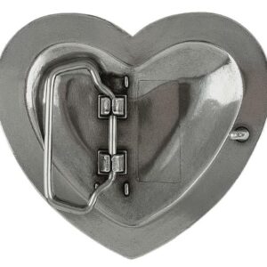 HA0478 Antique Floral Engraved Heart Berry Belt Buckle Fits 1-1/2"(38mm) Belt (Antique Silver)