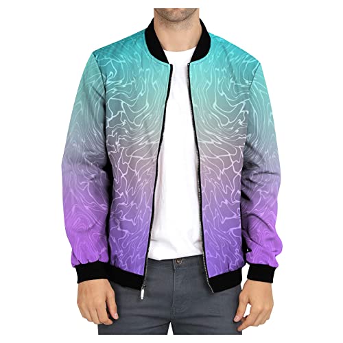 GIANTHONG Trench Coat Men Color Block Zip Up Hoodie Men Bubble Jacket Y2k Sweater Halloween Sweatshirts Jackets Zip Hoodie Coat Men Button Down Sweater Men Leather Jacket Custom Hoodies(Purple,Large)