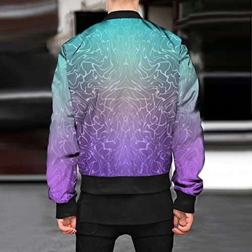 GIANTHONG Trench Coat Men Color Block Zip Up Hoodie Men Bubble Jacket Y2k Sweater Halloween Sweatshirts Jackets Zip Hoodie Coat Men Button Down Sweater Men Leather Jacket Custom Hoodies(Purple,Large)