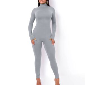 Ceboyel Women Long Sleeve Jumpsuit Tracksuit High Neck Running Onesie Rompers Sexy Casual Club Bodycon Outfits