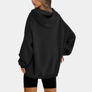 SMIDOW deal of the day Holiday Sweatshirts For Women Womens Oversized Hoodies Sweatshirts Fleece Hooded Pullover Tops Sweaters Casual Fall Fashion Outfits 2023 y2k Clothes Black S