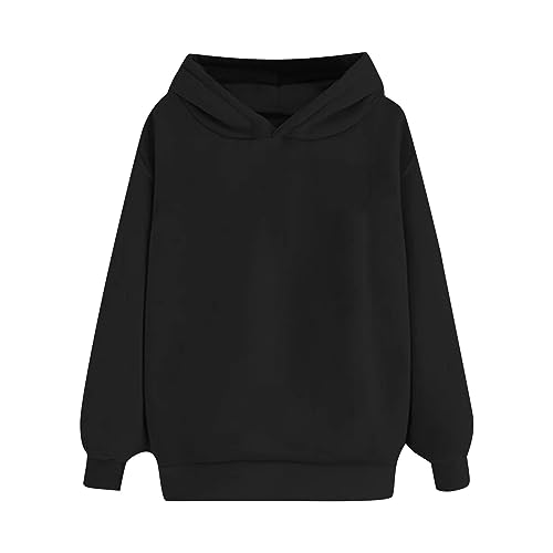 SMIDOW deal of the day Holiday Sweatshirts For Women Womens Oversized Hoodies Sweatshirts Fleece Hooded Pullover Tops Sweaters Casual Fall Fashion Outfits 2023 y2k Clothes Black S