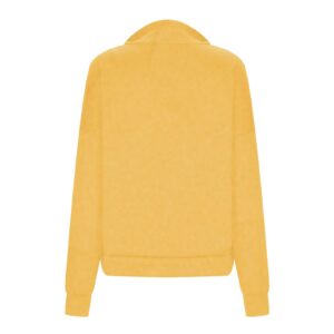 target online shopping sweatshirt for women plus size Sweatshirts for Women Fleece Half Zip Pullover with Front Pocket Fall Teen Girl Preppy Sweatshirts Puff Sleeve Pullover Yellow L