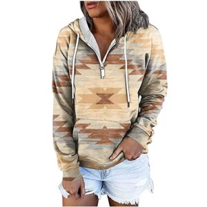 friday black early deals women's western aztec ethnic style hooded sweatshirts casual folk pullover long sleeve pocket hoodies volleyball gifts for teen girls beige 2x