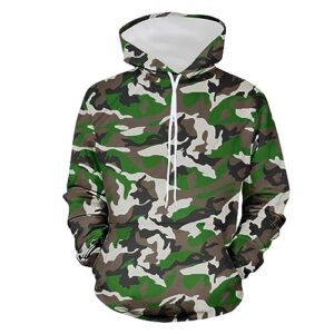 Muscularfit friday balck deals Camo Sweatshirt Hoodie for Men 2023 Fall Fashion Drawstring Casual Loose Long Sleeve Pullover Camouflage Shirts mens zip up hoodies loose fit Green 3X