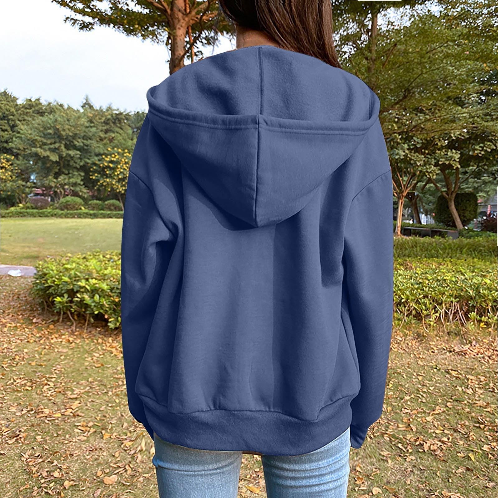SMIDOW Cute Hoodies For Teen Girls Fashion Fall y2k Clothes 2023 Full Zip Up Hooded Sweatshirts With Pockets Casual Jacket
