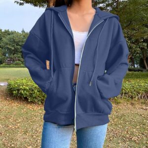 SMIDOW Cute Hoodies For Teen Girls Fashion Fall y2k Clothes 2023 Full Zip Up Hooded Sweatshirts With Pockets Casual Jacket