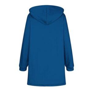 DOLKFU deal of the day womens sweatshirt Women Zip Up Oversized Pullover Hoodies Sherpa Lined Fleece Sweatshirts Long Sleeve 2023 Trendy Sweatshirt Dark Blue S