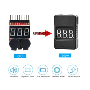 SIPYTOPF 3 Pack Lipo Battery Tester,BX100 RC 1-8S Low Voltage Buzzer Alarm Super Sound Warning Checker with LED Indicator Lipo/Li-ion/LiMn/Li-Fe