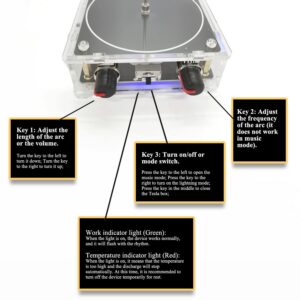 ISolderStore Musical Tesla Coil Speaker Mini Bluetooth Music Tesla Coil Magic Box Arc Plasma Artificial Lightning Desktop Toy Magic Beat Electron Tesla Box Assembled