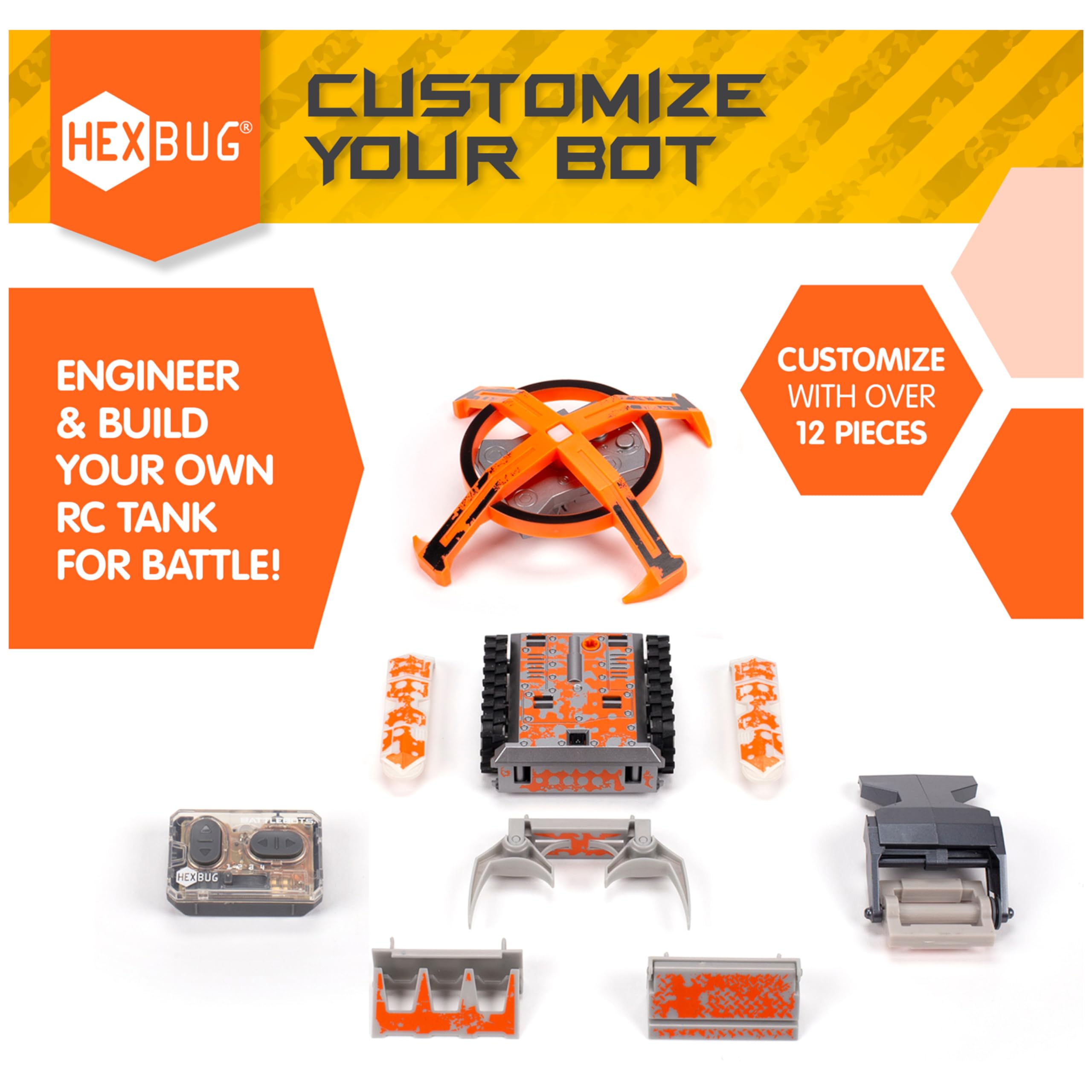 HEXBUG BattleBots Build Your Own Bot Tank Drive, Toys for Kids, Fun Battle Bot Hex Bugs