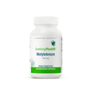 Seeking Health Molybdenum - Supplement with Molybdenum Glycinate Chelate - Supplement Supports Sulfite Metabolism & Cellular Health - Vegetarian and Vegan Molybdenum Capsules - 500 mcg, 90 Capsules