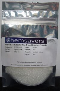 sodium molybdate dihydrate, reagent, 99.98%, crystals, 100g