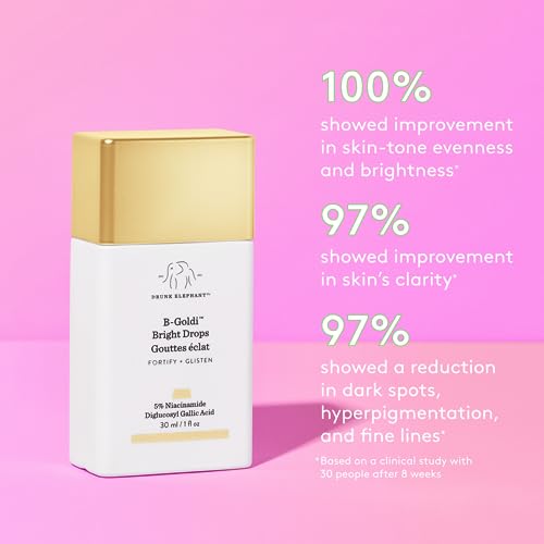 Drunk Elephant B-Goldi Bright Drops - 1 fl oz - Illuminates Skin with 5% Niacinamide & Diglucosyl Gallic Acid - Free of Essential Oils, Silicones & Fragrances - Cruelty Free