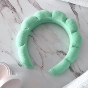 HitModa Spa Headbands for Washing Face or Facial Makeup Headbands Bubble Skincare Headbands Drunk Elephant Terry Cloth Puffy Headbands for Mask Skin Treatment