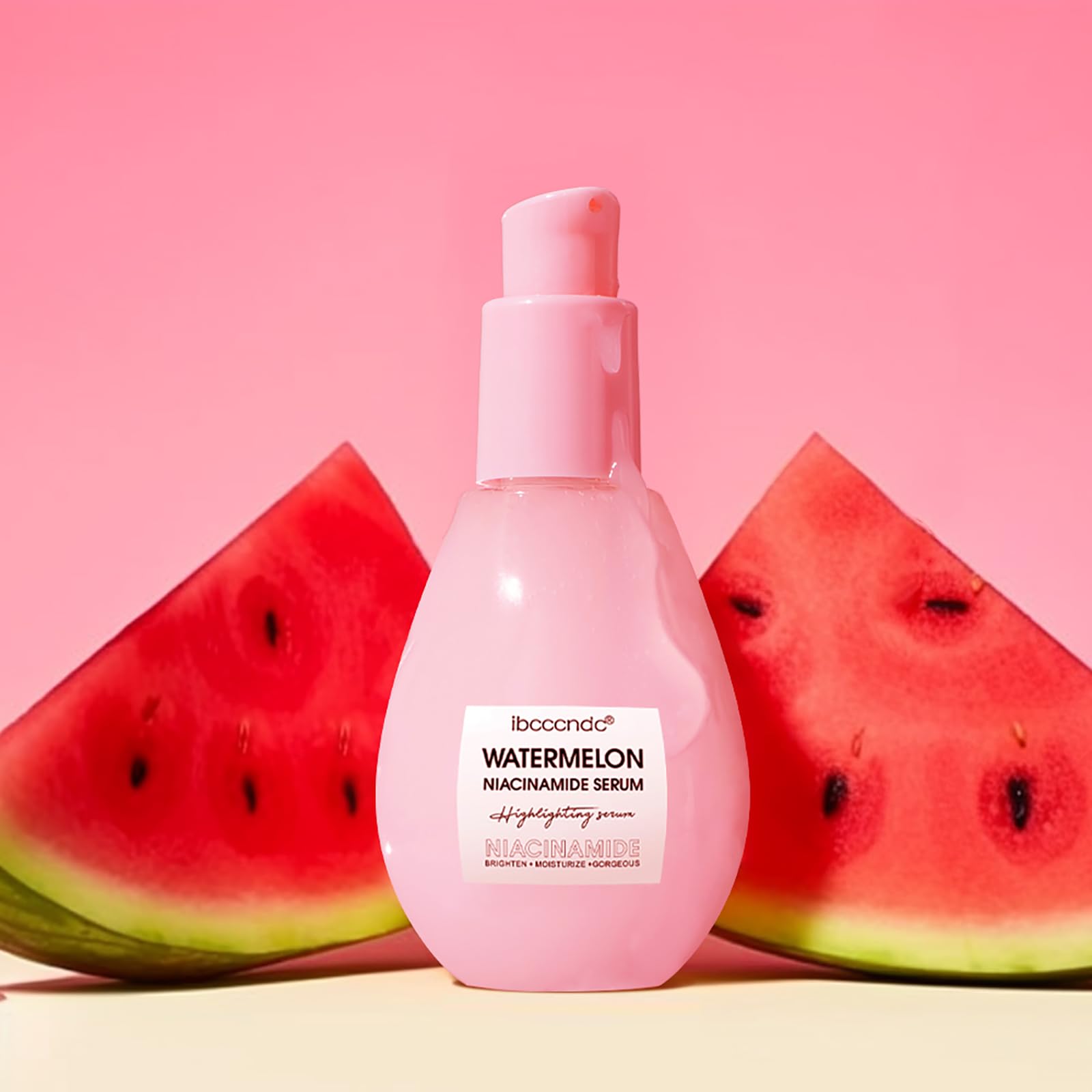 Watermelon Niacinamide Highlighting Serum - Illuminating Makeup Primer & Facial Serum with Hyaluronic Acid - Moisturizing, Lightweight & Priming for Glowing Skin Care (75ml)