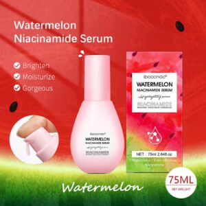 Watermelon Niacinamide Highlighting Serum - Illuminating Makeup Primer & Facial Serum with Hyaluronic Acid - Moisturizing, Lightweight & Priming for Glowing Skin Care (75ml)