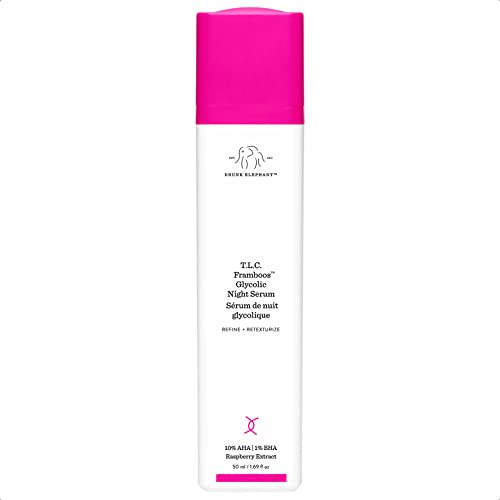 Drunk Elephant T.L.C. Framboos Glycolic Night Serum - Skin Care Brightening Night Serum. Repackaging (50 mL / 1.69 Fl Oz)