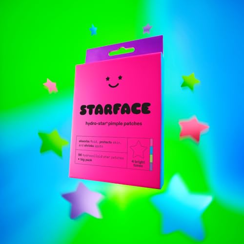 Starface Party Pack BIG PACK Hydro-Stars, Colorful Hydrocolloid Pimple Patches, Absorb Fluid and Reduce Redness, Cute Star Shape (96 Count)