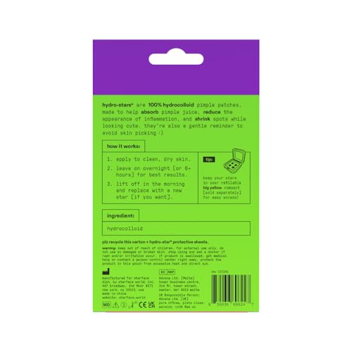 Starface Party Pack BIG PACK Hydro-Stars, Colorful Hydrocolloid Pimple Patches, Absorb Fluid and Reduce Redness, Cute Star Shape (96 Count)