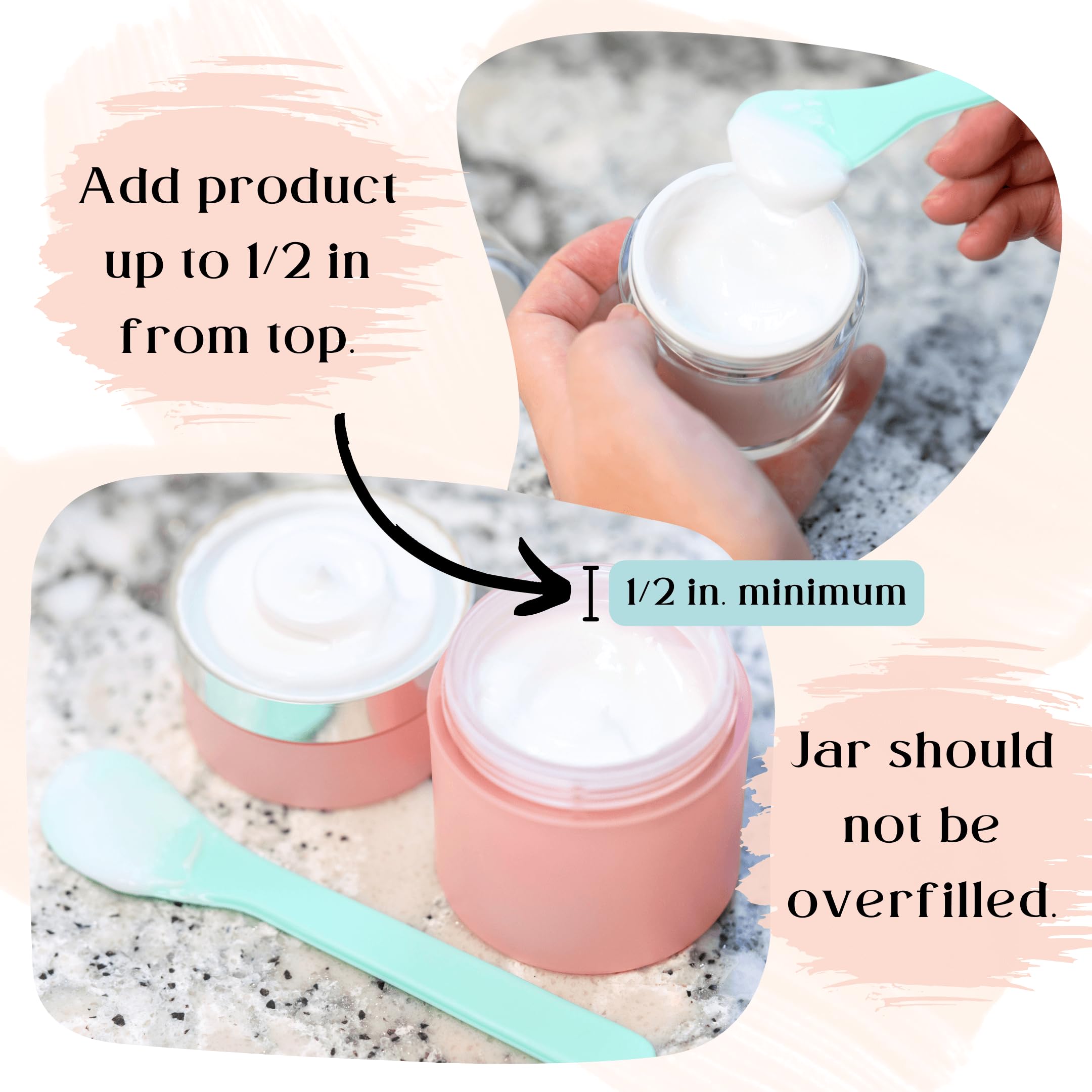 Pink 3 pack Airless Pump Jar - 1oz/30ml Refillable Bottle Empty Cosmetic Cream Jar for Moisturizer Container - Airless Pump Bottle Push Moisturizer Pump Dispenser for Lotion Drunk Elephant Containers