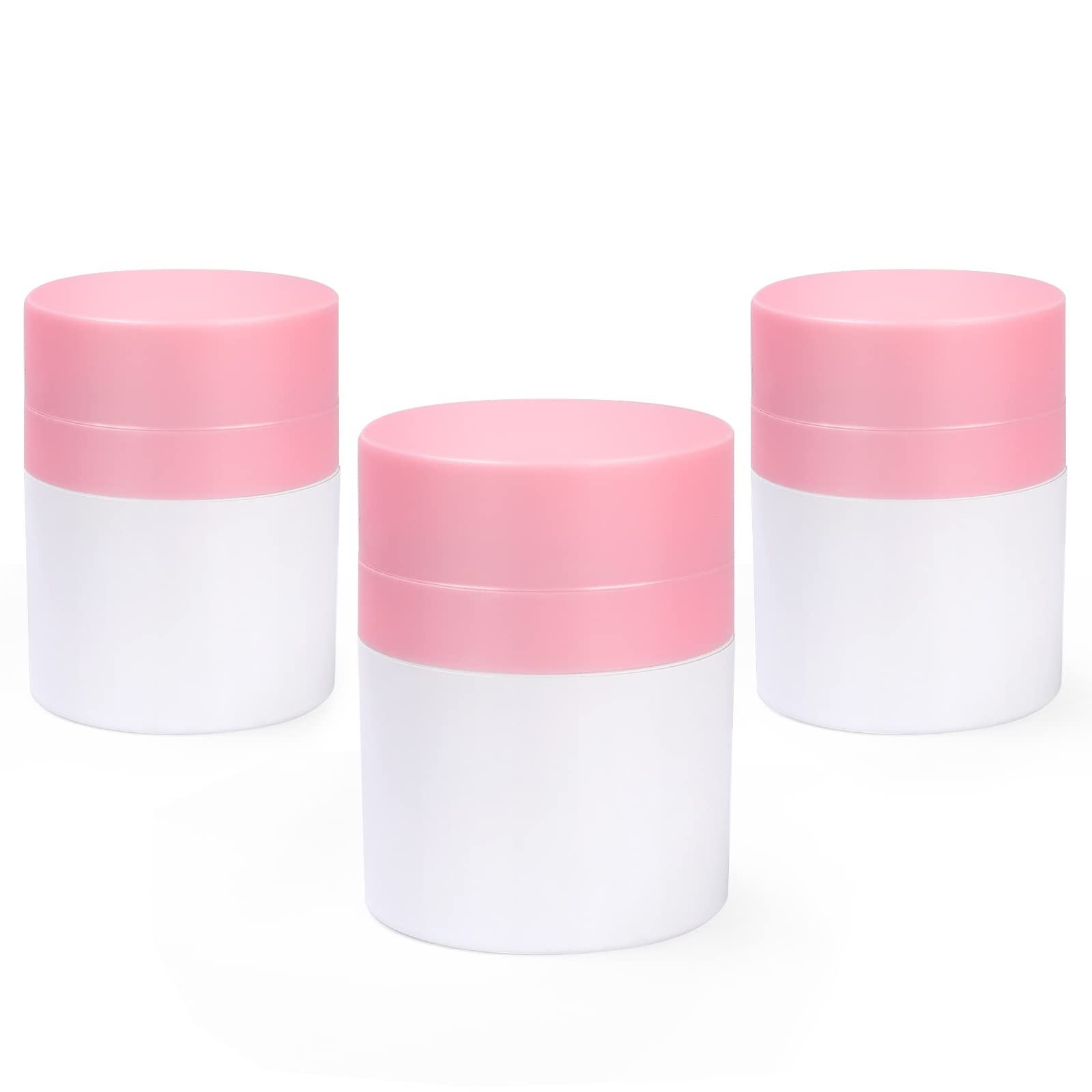 3 Pc Airless Pump Jar, Airless Pump Jars Sets, Containers for Toiletries, Lotion Dispenser, Moisturizer Container, Airless Pump Bottles, Small Containers, Drunk Elephant Container, Cosmetic Cream Jar