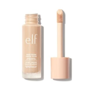 e.l.f. halo glow liquid filter, complexion booster for a glowing, soft-focus look, infused with hyaluronic acid, vegan & cruelty-free, 1 fair