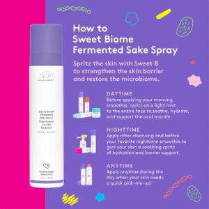 Drunk Elephant Sweet Biome Fermented Sake Spray. Nutrient-Dense Face Spray to Restore and Replenish the Skin’s Barrier. (3.33 oz)