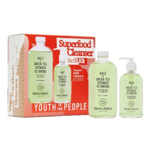 youth to the people superfood cleanser refill kit - 8oz pump bottle + 16oz refill