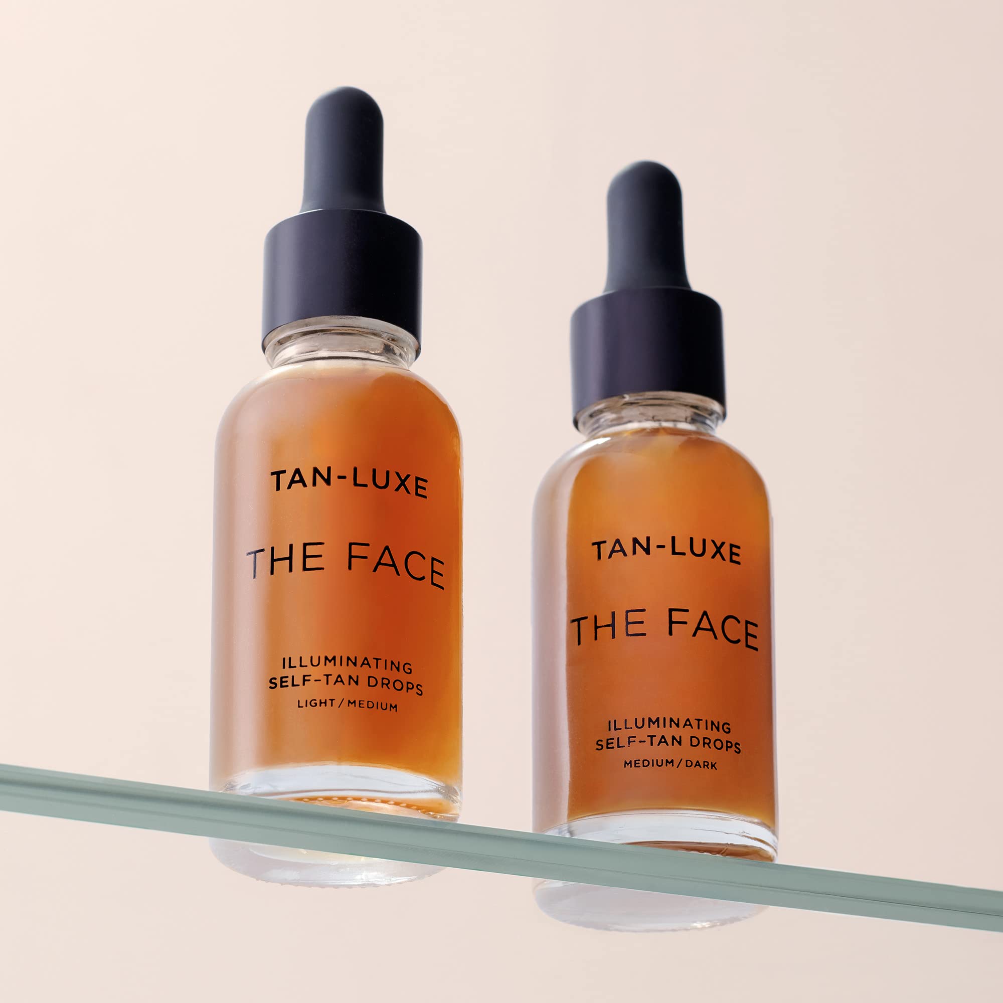 Tan Luxe THE FACE Self Tan Drops, Medium/Dark (10 ml) Add Tanning Drops to Skin Care for Custom Face Tan, Cruelty Free & Vegan