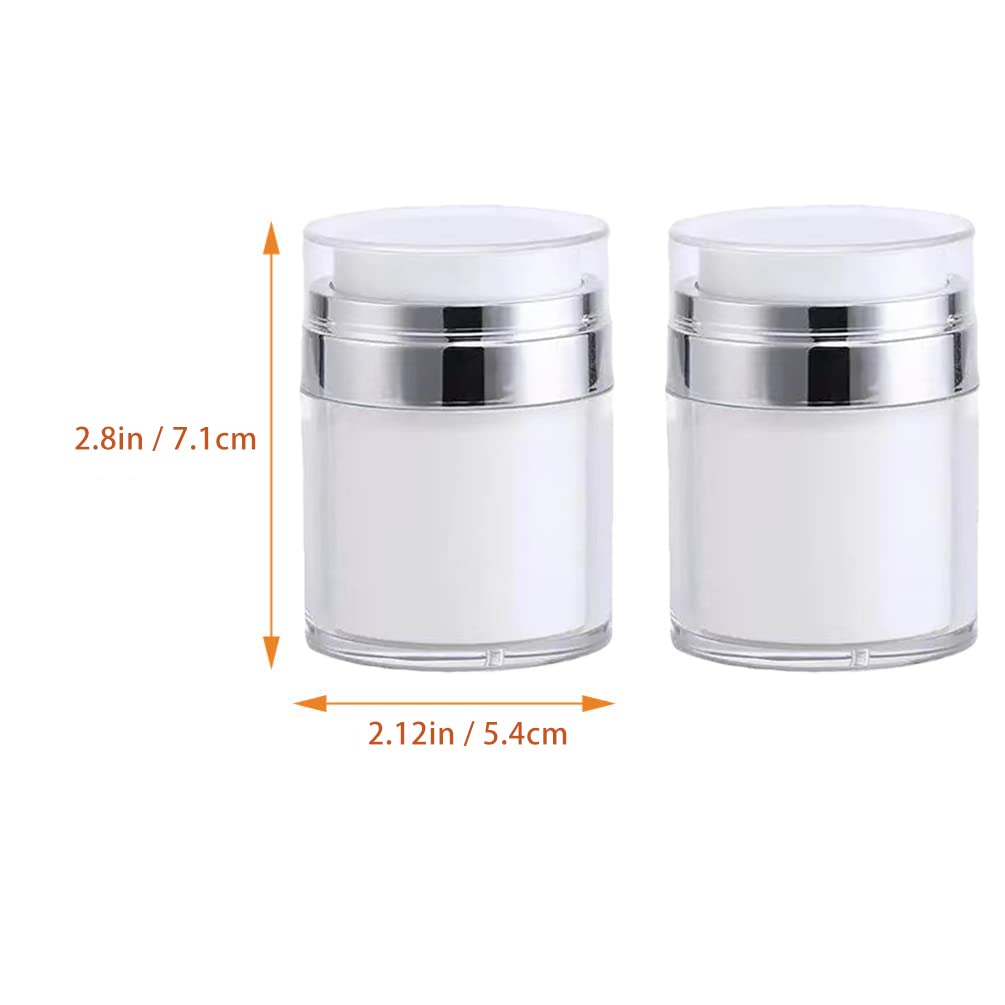 2pcs 30ml Airless Pump Bottle, Airless Pump Jar, Moisturiser Pump Dispenser, Airless Pump Jars, Drunk Elephant Container, Suitable for Filling Travel Foundation, Cream, Lotion, Moisturizer