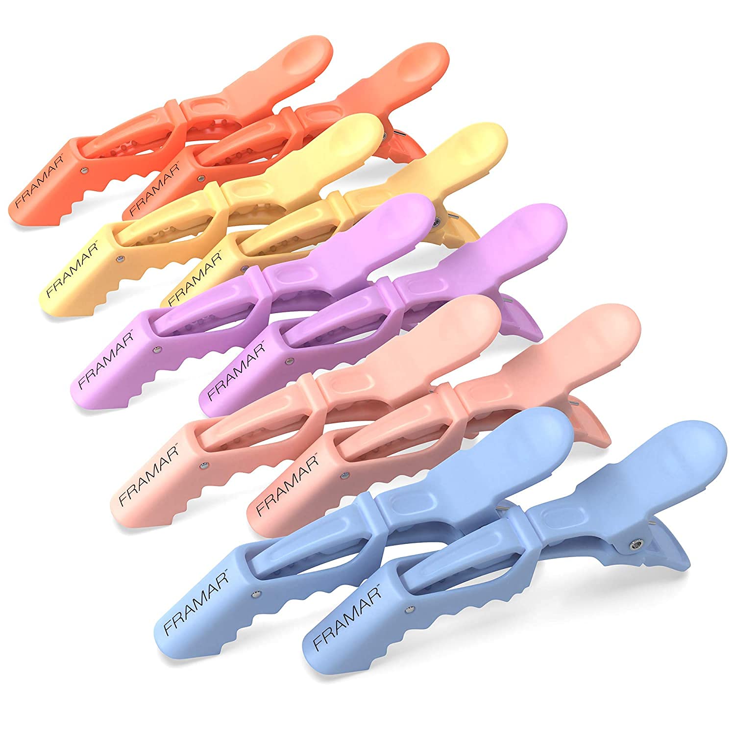 FRAMAR Pastel Alligator Hair Clips 10 Pack – Professional Alligator Clips For Hair, Hair Clips For Styling, Hair Styling Clips, Aligator Clips, Salon Hair Clips, Plastic Hair Clips